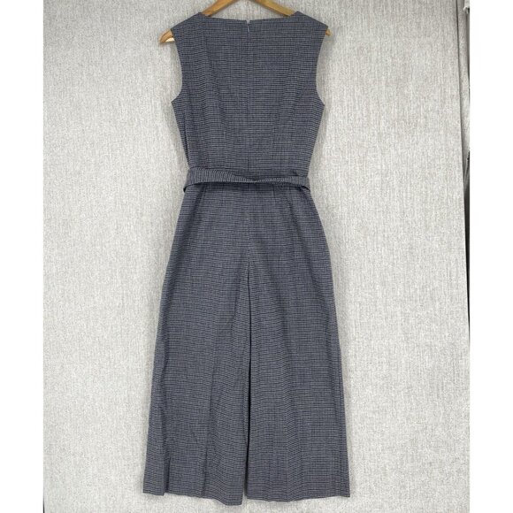 Club Monaco Jumpsuit Plaid Wide Leg Belted Sleeveless Tapered Cropped - Picture 3 of 16